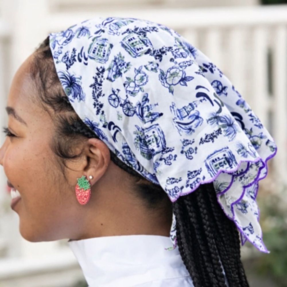 The Tiny Tassel The Vesey Scarf in Navy NWT